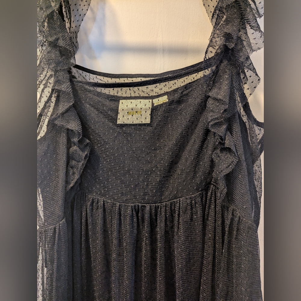 Anthropologie Maeve Black Lace Overlay Swiss Dot Balletcore Tulle Midi D… - Picture 4 of 12